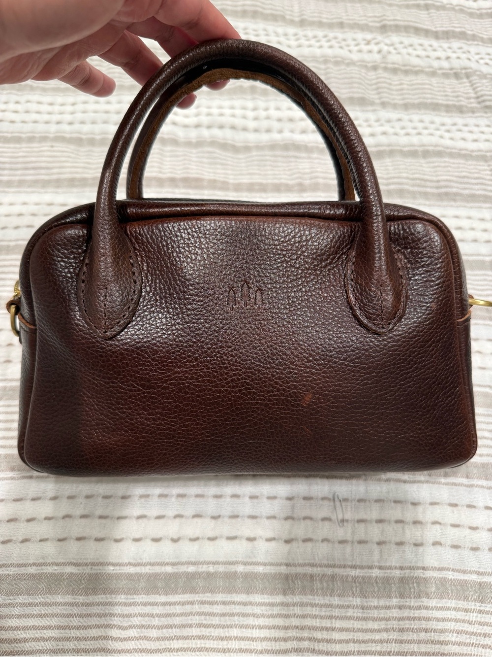PORTLAND LEATHER GOODS Large Grace Doctor Bag in Coldbrew. (No crossbody strap)